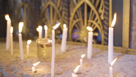 candles in the church.