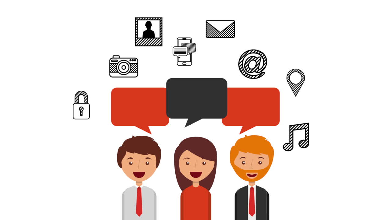 전자상거래 기술 애니메이션을 가진 사업가