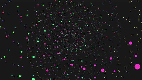 colorful spiral pattern formed by arranged dots