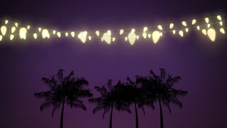 Glowing-string-of-fairy-lights-with-palm-trees