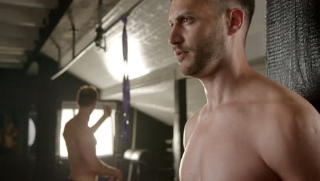 men working out in a gym