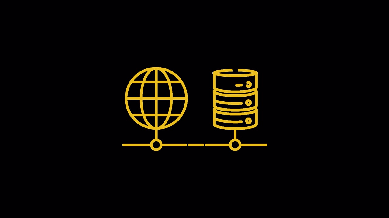 Animated Icon of Globe Connecting to Server Rack