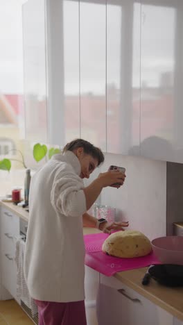 woman baking at home