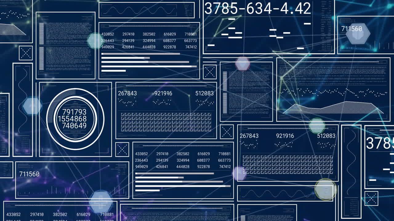 Animation of network of connections over data processing