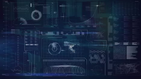animation of data processsing on black background