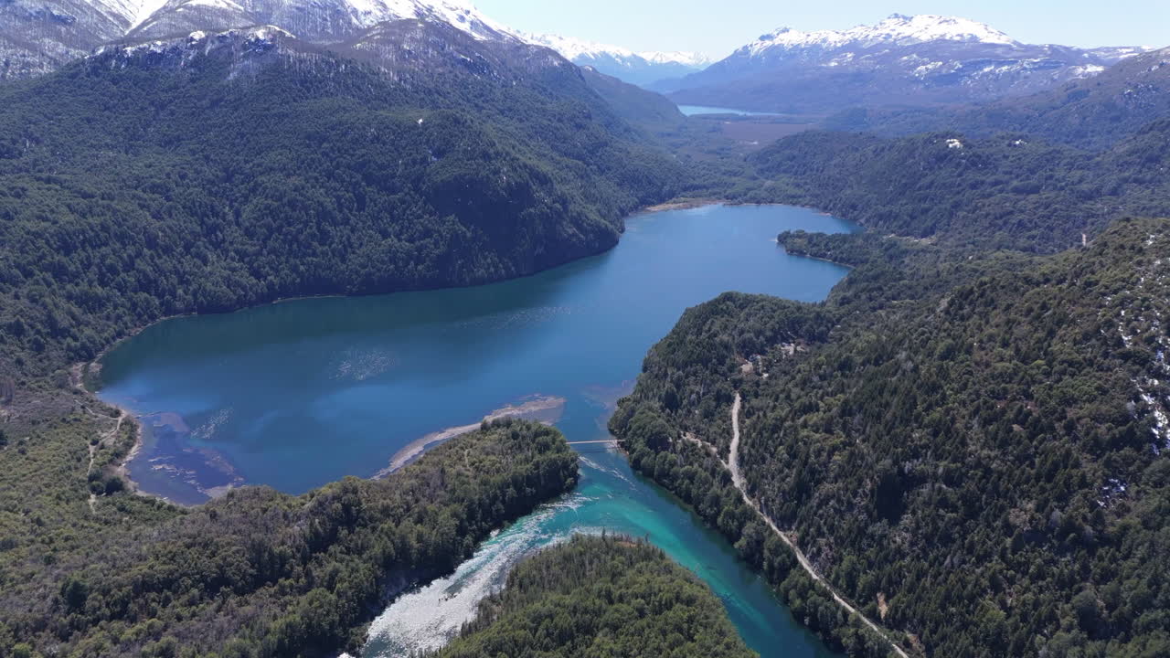 Aerial view of Lago Verde at the Los Alerces National Park, Argentina.