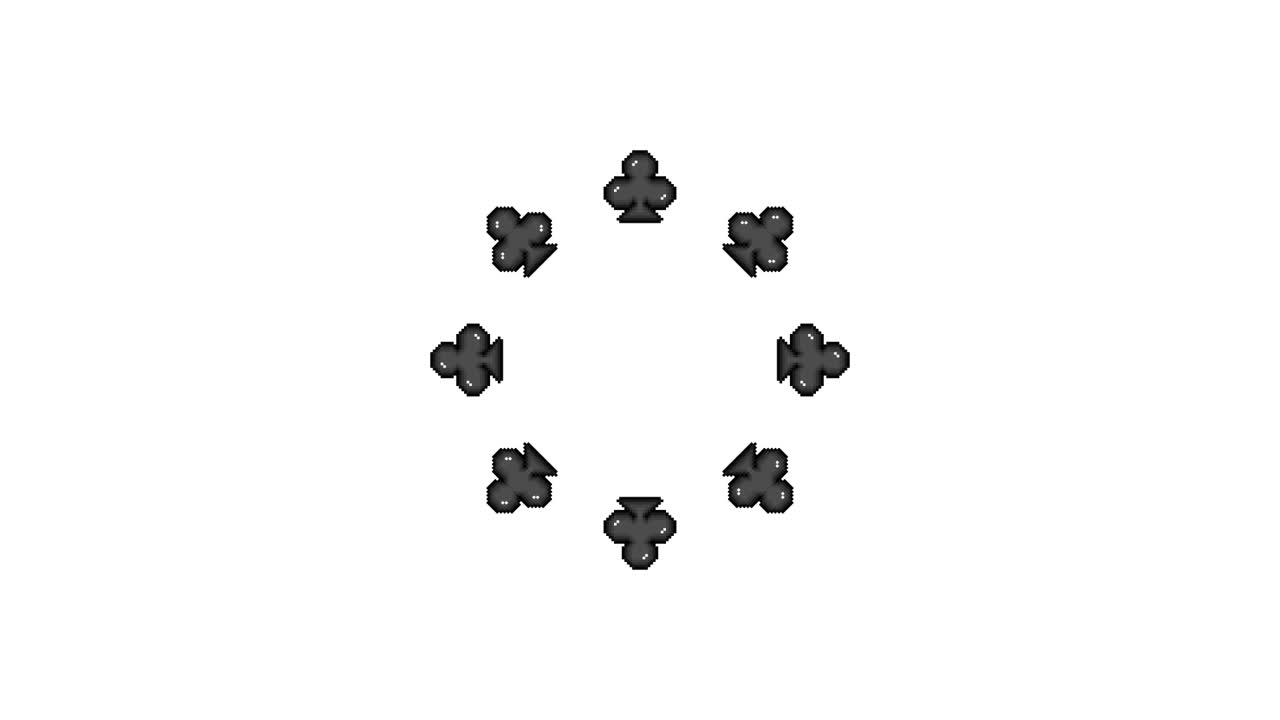 Pixel Art Clover Spinning Circle Animated Overlay Transparent 30fps (6)