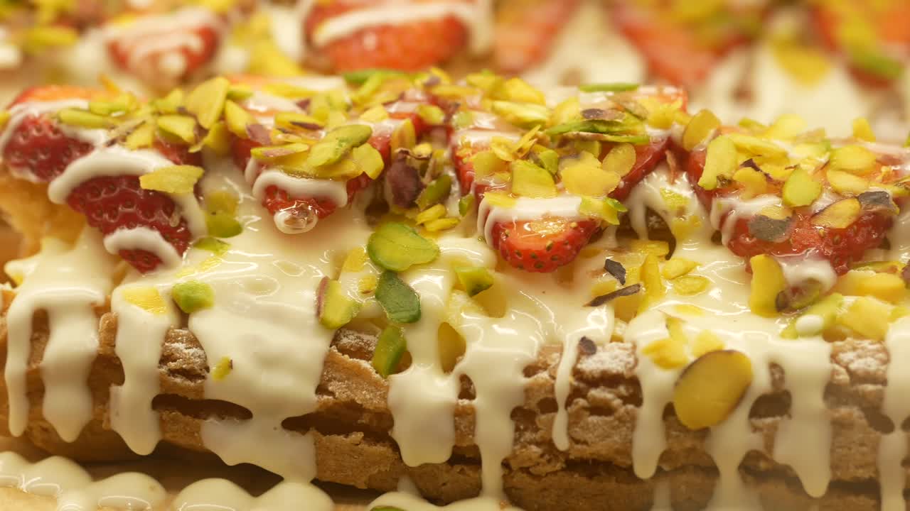 딸기 피스타치오 크림 푸프