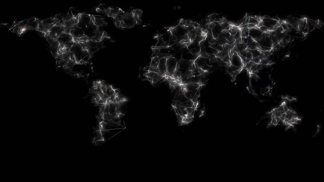네트워크 연결을 가진 추상적인 세계 지도