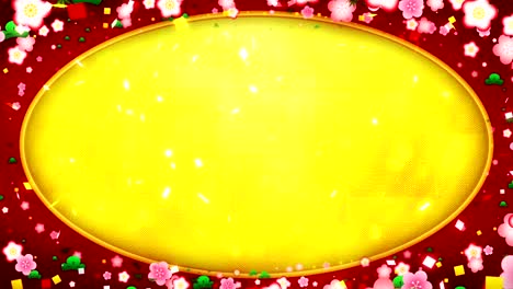 nuevo año patrón japonés, fondo dorado, animación en bucle,