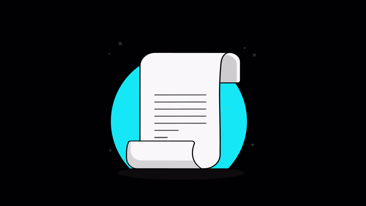 Animated Illustration of a Scroll and Quill Pen Writing