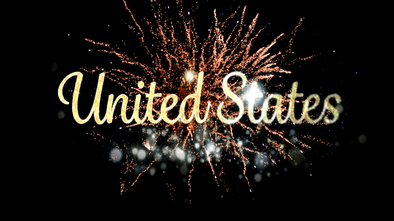 USA tekst og fyrverkeri 4K