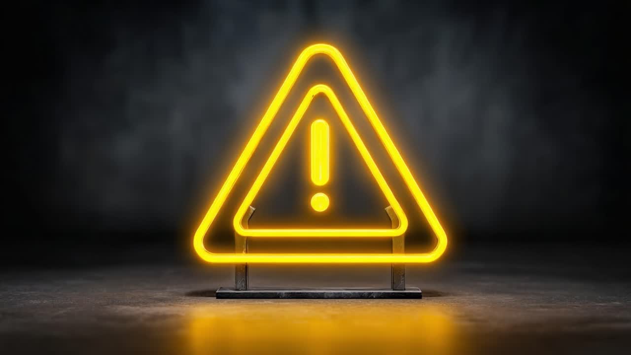 A Visual Contrast of Warning Signs: From Bright Neon Glow to Subtle Metallic Finish Illustrating the Evolution of Hazard Indicators in Modern Design