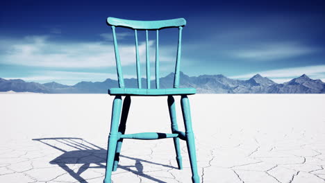 old wooden chair in a salt lake