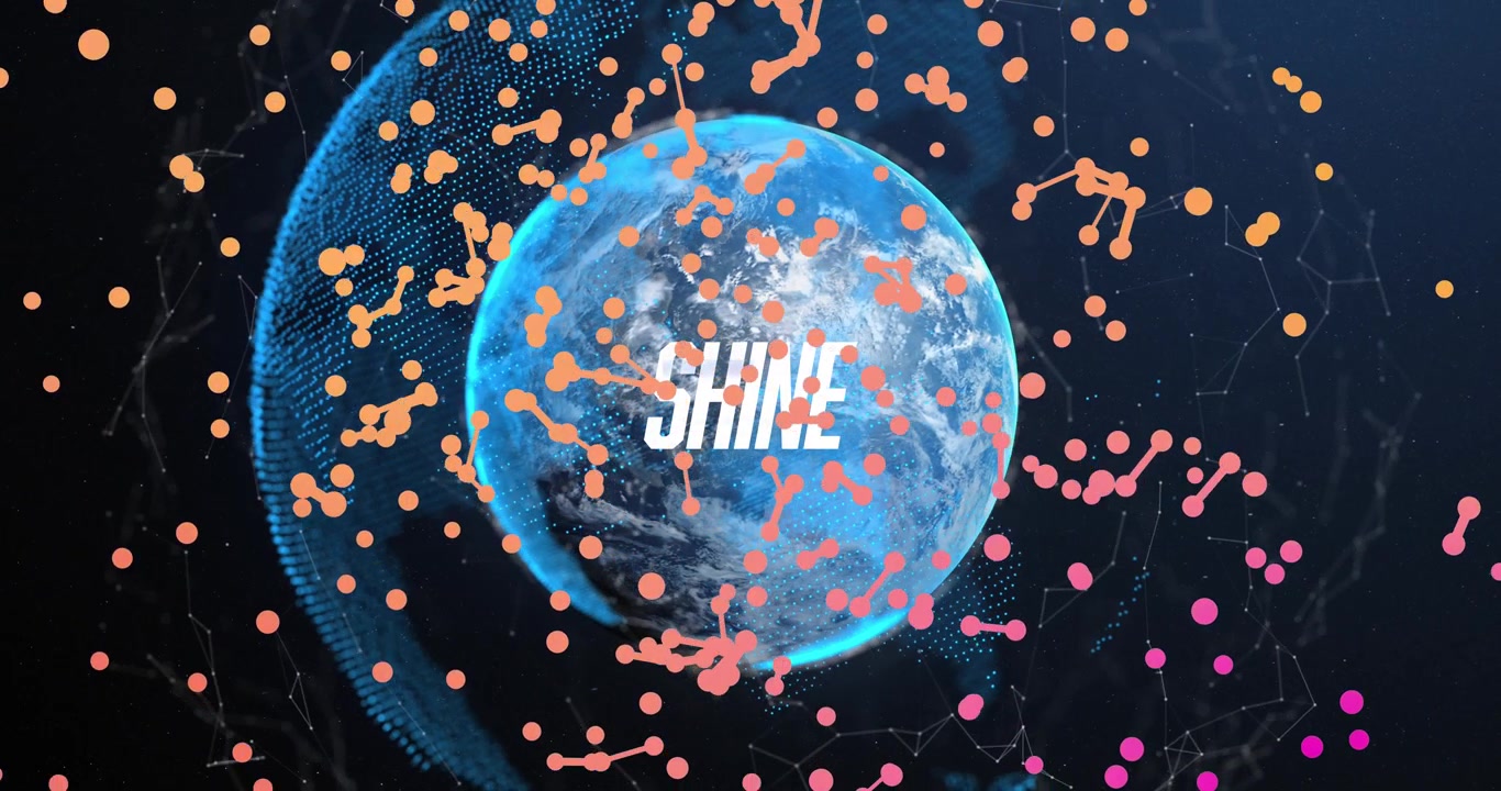 Animazione di un globo con reti di connessioni