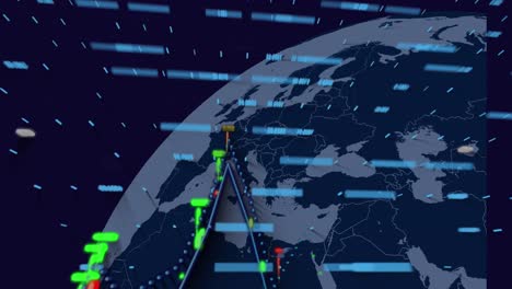 Animación-Del-Procesamiento-De-Datos-Sobre-Fondo-Azul