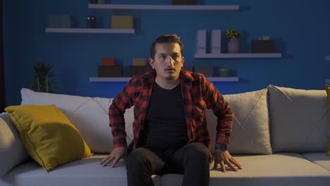 the man hiding from fear.