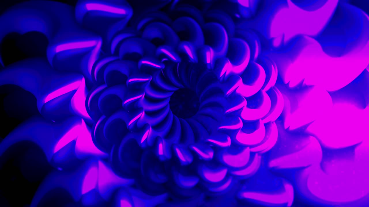 flor abstracta en 3d con brillo de neón