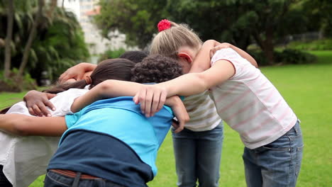 pupils playing together outside