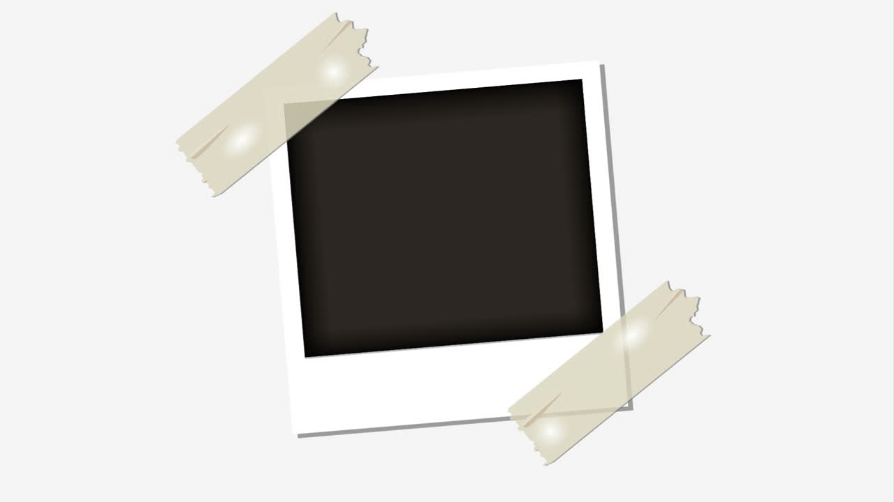 foto instantánea en blanco con cinta adhesiva