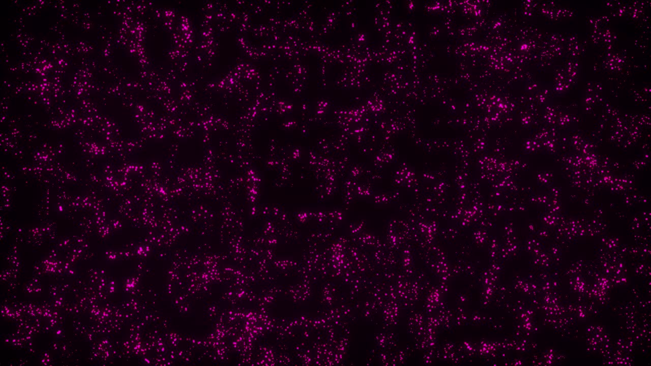 fondo de puntos abstractos. partículas iluminadas rosadas. profundidad de campo. iluminación abstracta, polvo, partículas y deslumbramiento en un fondo oscuro. tecnología futurista. bokeh. animación de bucle 3d, vj, 4k