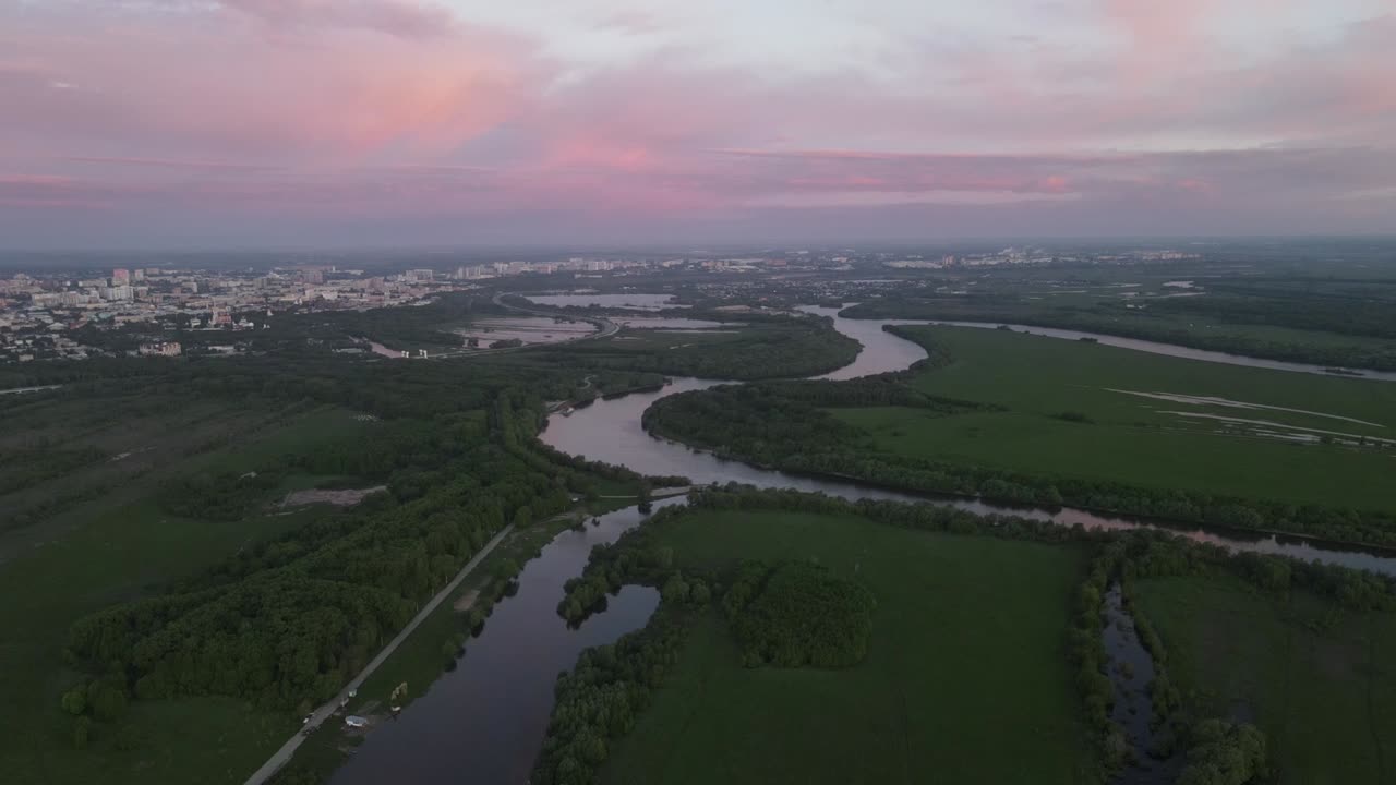 강 과 풍경 의 공중 사진
