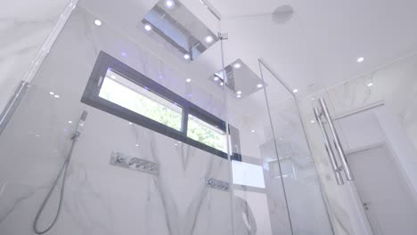 luxurious bathroom with modern interior shower cabin and rich ambiance