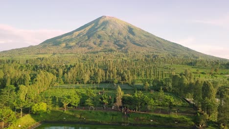 mount sindoro with rural view countryside and tobacco plantations