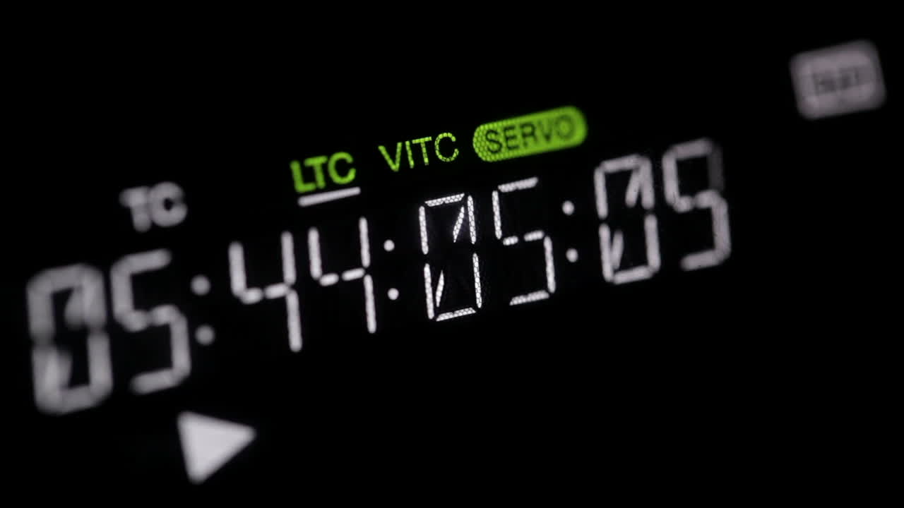 código de tiempo en ejecución en el vcr hd pro