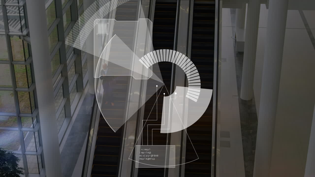 animación de escaneo de alcance sobre diversas personas de negocios en la oficina