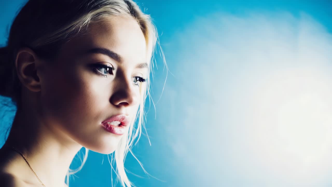 아름다운 금발 여자의 초상화