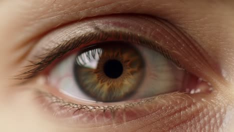 an intriguing close-up of an eye featuring innovative light projection, showcasing dynamic visual effects with arrow shapes illuminating the iris and pupil area