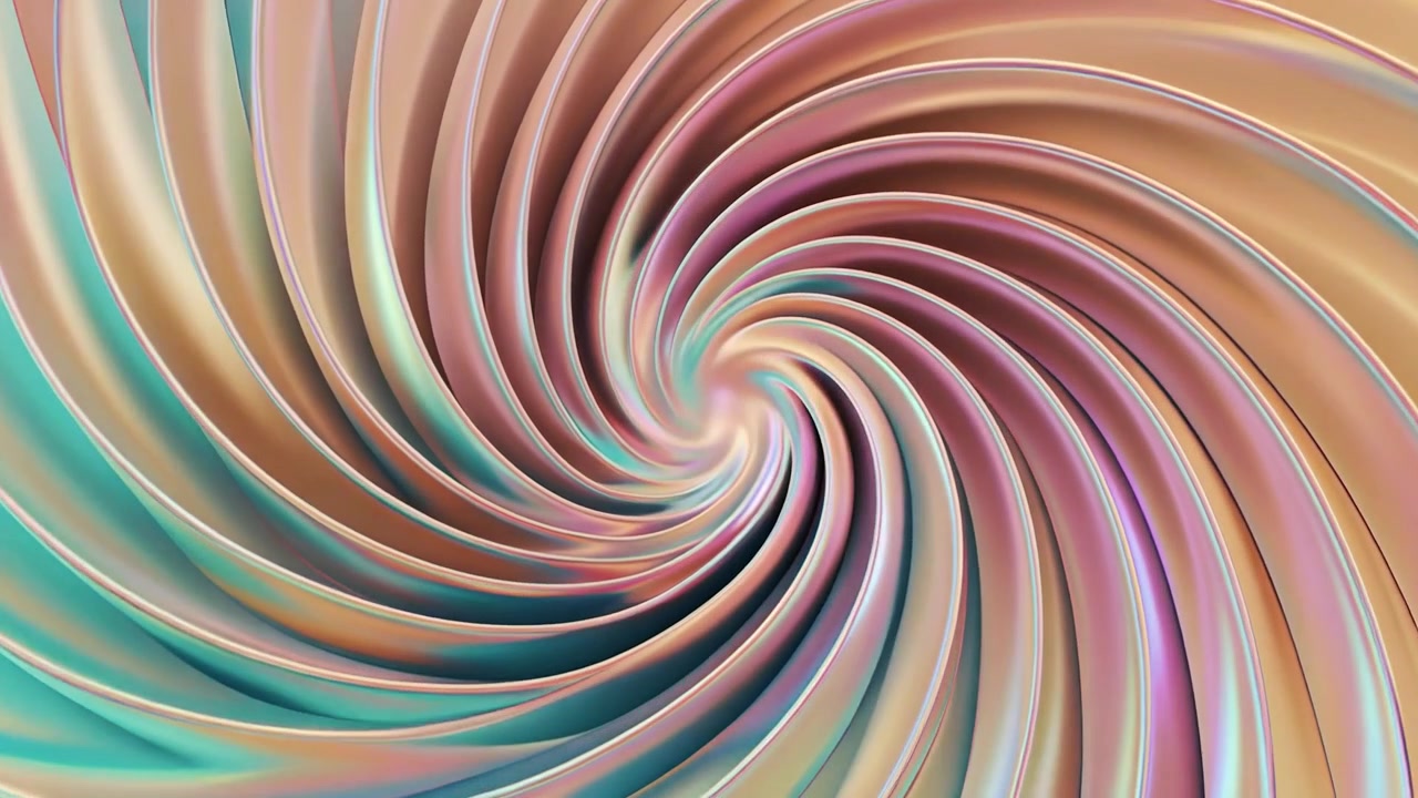 Spirale Astratta Rotante con Trama Metallica Iridiscente