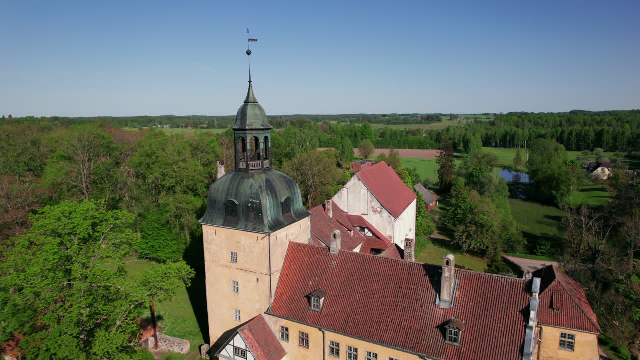 Fly away from Lielstraupe Castle, Latvia.