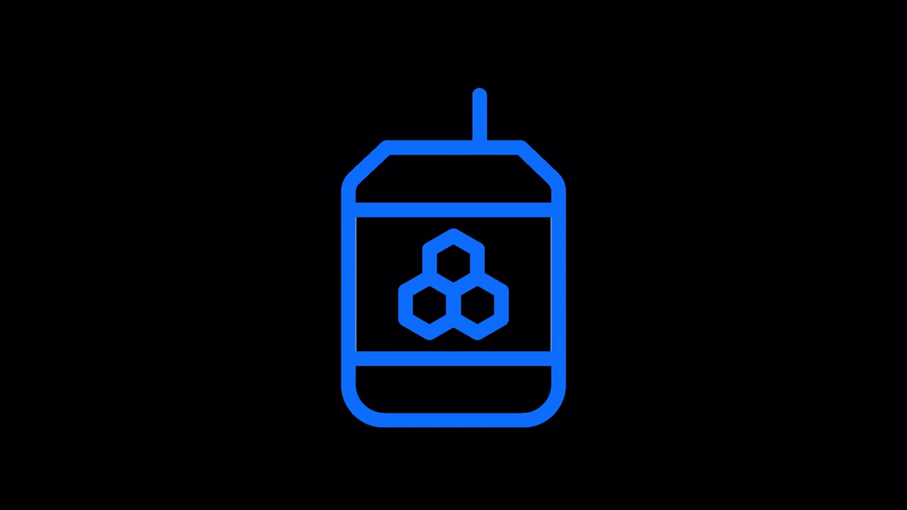 Animated Blue Neon Honey Jar and Dipper Icon