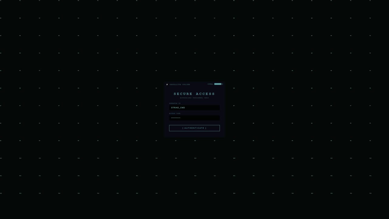 An administrator is engaged in a hacking activity while monitoring a satellite system. The screen displays alerts about the system being compromised. The setting is dark, giving a focused atmosphere