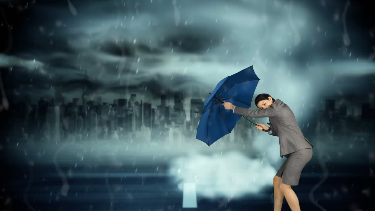 폭풍을 견디는 사업가