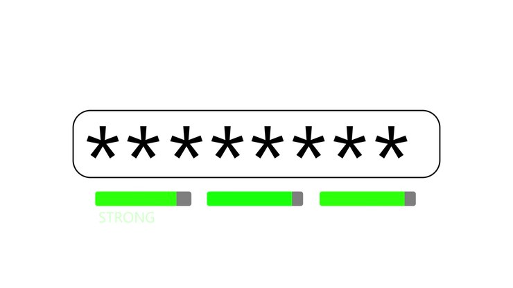 Clean password entry interface characters strength indicators secure credentials login screens