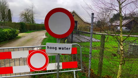 forbidden to enter sign due to high rising water in netherlands