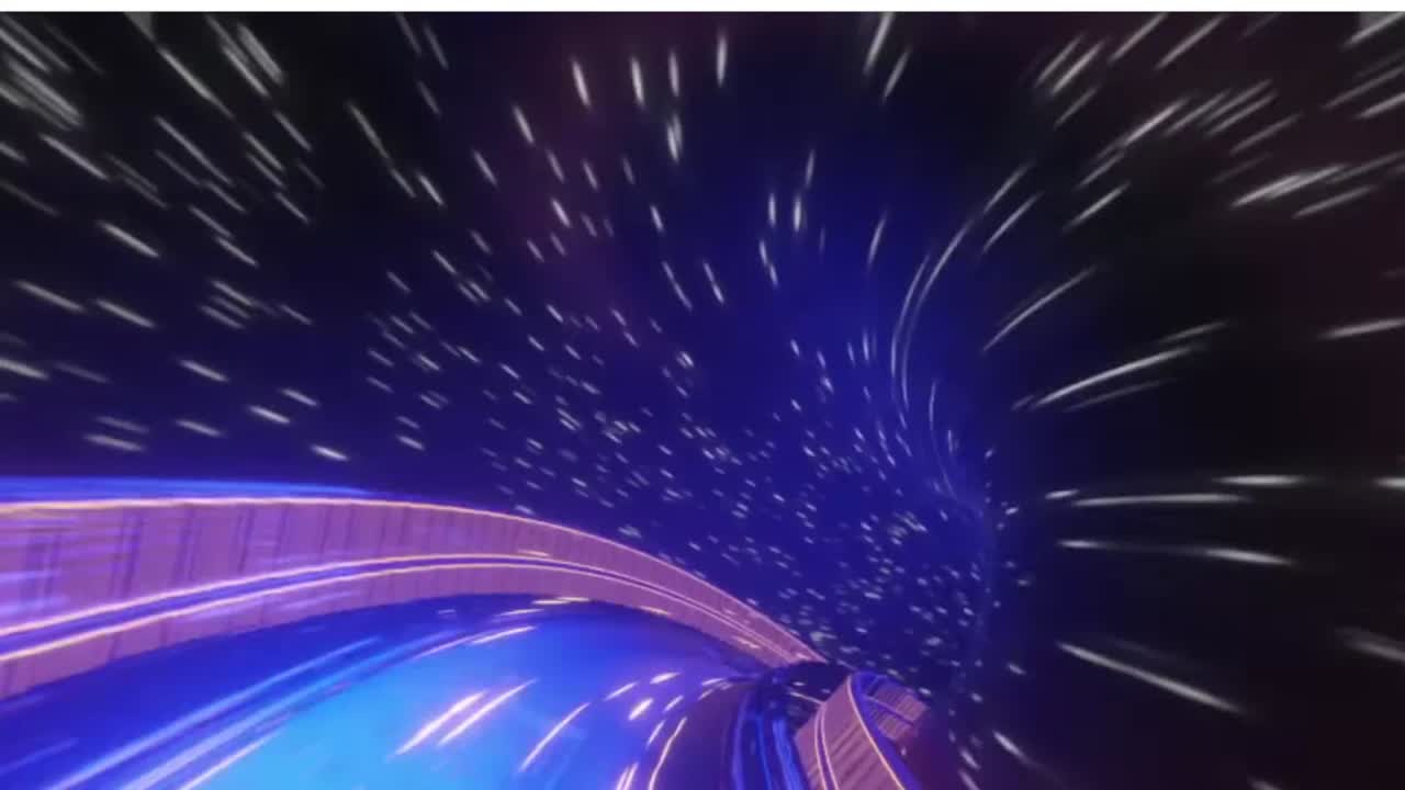 Fast motion video of movement through an abstract pathway surrounded by abstract walls