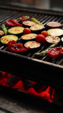 grilled vegetables on charcoal grill