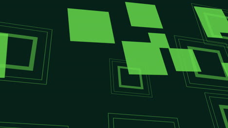 cuadrados geométricos y rectángulos en patrón de cuadrícula negra y verde crean un diseño minimalista moderno