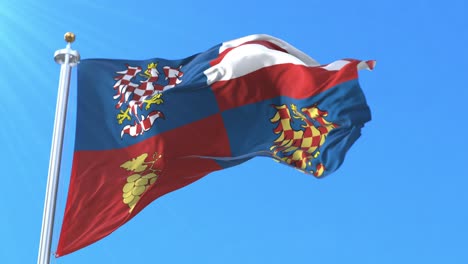 south moravian region flag, czech republic. loop