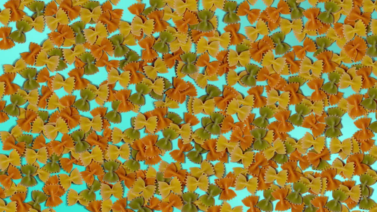 farfalle animación de stop motion con agua azul en el fondo. animación mínima.