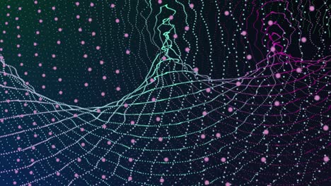 blue dot particles movement in digital space. cyan color dot line geometric abstract motion background.