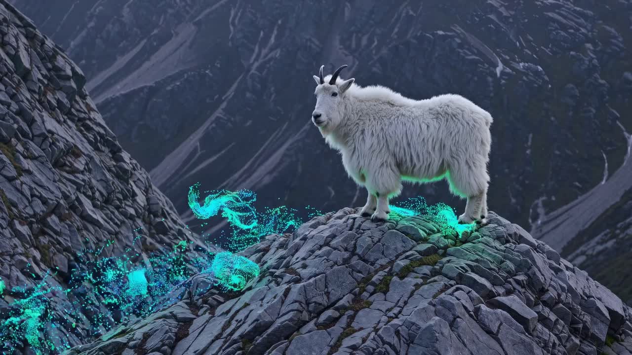Mountain Goat on Rocky Summit
