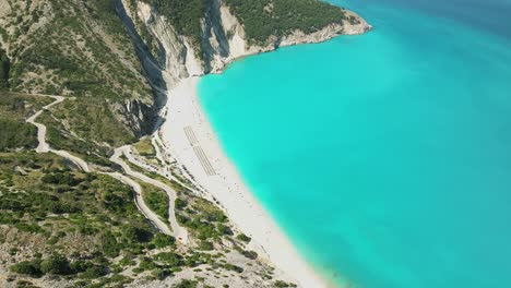 drone myrtos beach, kefalonia, greece