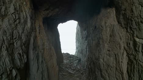 torghatten in norway flying through a hole in the mountain