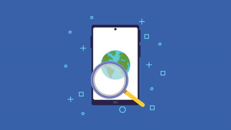 teléfono inteligente buscando en el mundo
