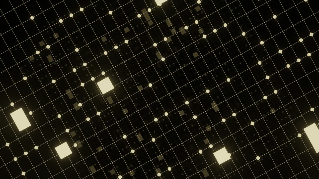 매트릭스 공상 과학 그리드 기하학 일러스트레이션 추상 3d 렌더링, 애니메이션 루프